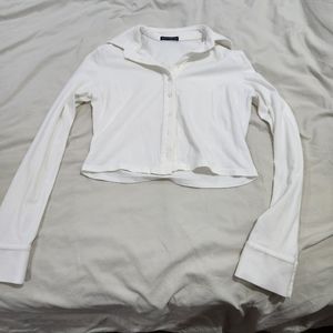 Brandy Melville white button-up cotton top